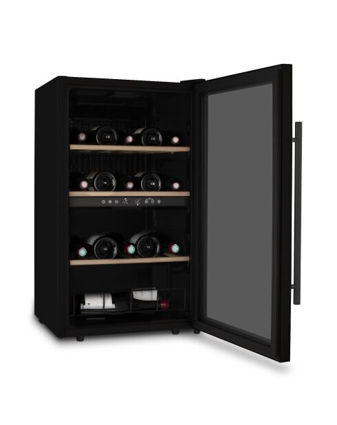 Schwarzer eingebauter Weinkeller für 32 Flaschen - 38x57,5x83 cm