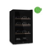 Schwarzer freistehender Zweizonen-Weinschrank für 32 Flaschen — 38 x 57,5 x 83 cm