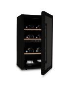 Schwarzer freistehender Zweizonen-Weinschrank für 32 Flaschen — 38 x 57,5 x 83 cm