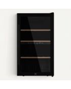 Schwarzer freistehender Zweizonen-Weinschrank für 32 Flaschen — 38 x 57,5 x 83 cm