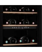 Schwarzer freistehender Zweizonen-Weinschrank für 32 Flaschen — 38 x 57,5 x 83 cm