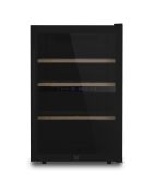 Freistehender schwarzer Weinschrank mit zwei Zonen für 62 Flaschen — 55x56x84 cm