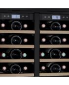 Cave à vin dual zone 42 bouteilles encastrable noires - 59.5x57.5x83 cm