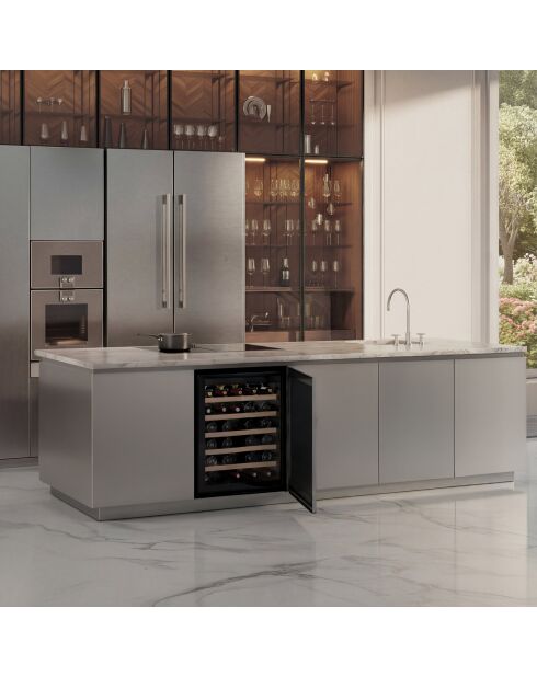 Weinschrank für 48 Flaschen, kompatibel mit schwarzer Küchenfront — 59,5 x 55 x 82 cm
