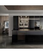 Wijnkelder met 48 flessen, compatibel met zwart keukenfront - 59,5X55X82 cm