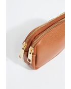 Porte-monnaie en cuir Tamar camel - 15x9,5x4 cm