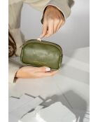 Porte-monnaie en cuir Tamar vert olive - 15x9,5x4 cm