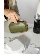 Porte-monnaie en cuir Tamar vert olive - 15x9,5x4 cm