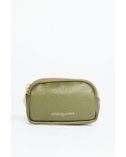 Porte-monnaie en cuir Tamar vert olive - 15x9,5x4 cm