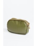 Porte-monnaie en cuir Tamar vert olive - 15x9,5x4 cm