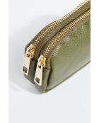 Porte-monnaie en cuir Tamar vert olive - 15x9,5x4 cm