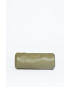 Lanae Täschchen aus olivgrünem Leder - 20x10x3 cm