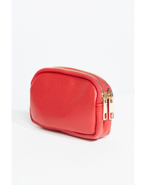 Portafoglio Tamar in pelle rossa - 15x9,5x4 cm