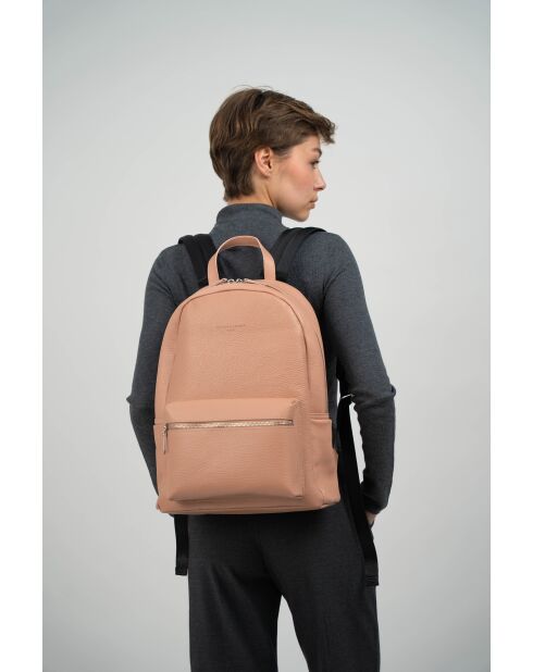 Sac à dos en cuir Libre beige - 25x40x13 cm