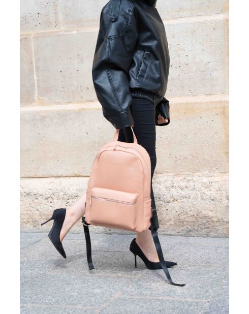 Sac à dos en cuir Libre beige - 25x40x13 cm