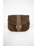 Sac à bandoulière en cuir Noche beige - 25x21x7 cm