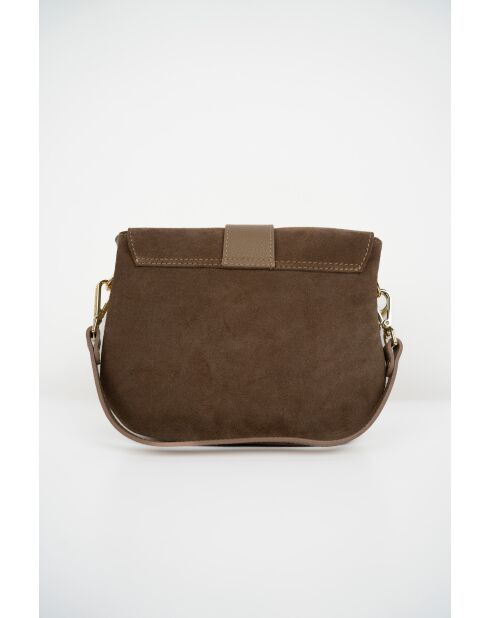 Sac à bandoulière en cuir Noche beige - 25x21x7 cm