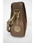 Sac à bandoulière en cuir Noche beige - 25x21x7 cm