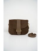 Sac à bandoulière en cuir Noche beige - 25x21x7 cm