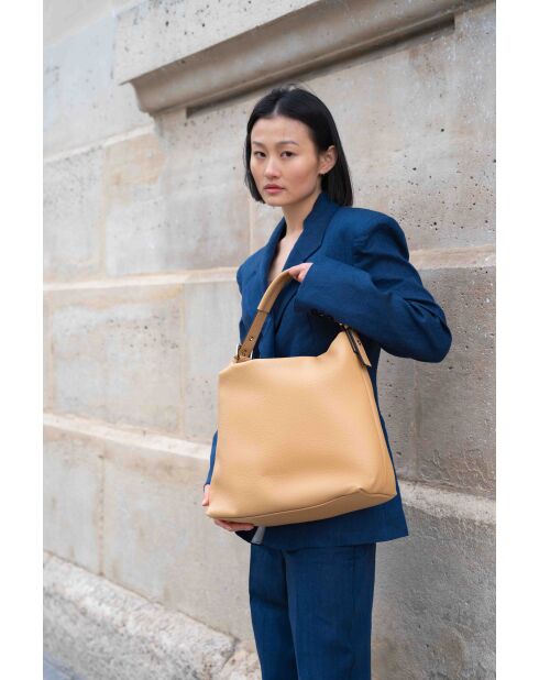 Sac Porte épaule en cuir Orient orange clair - 38,5x34x13 cm