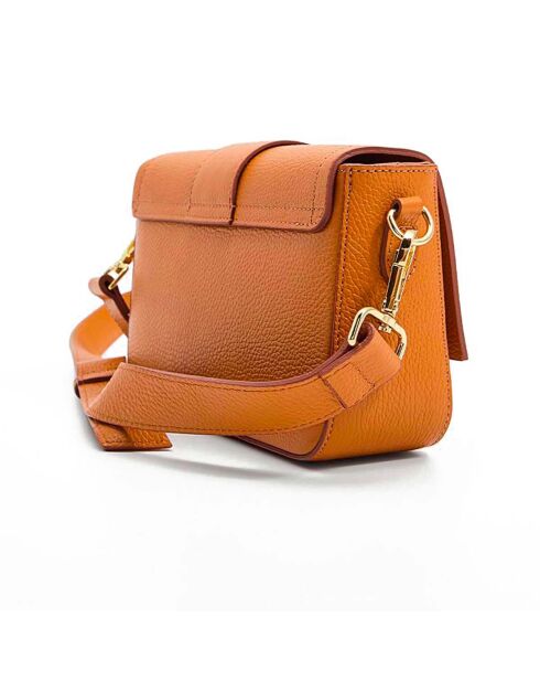 Sac à bandoulière en cuir Aria camel - 25x16x7 cm