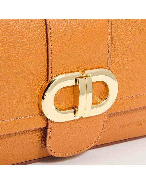 Sac à bandoulière en cuir Aria camel - 25x16x7 cm