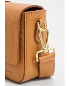 Sac à bandoulière en cuir Aria camel - 25x16x7 cm