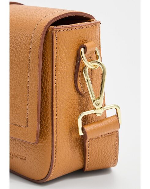 Sac à bandoulière en cuir Aria camel - 25x16x7 cm