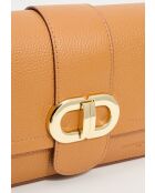 Sac à bandoulière en cuir Aria camel - 25x16x7 cm