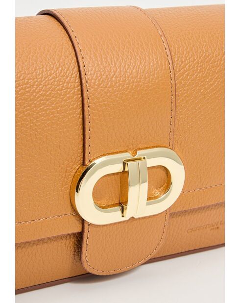 Sac à bandoulière en cuir Aria camel - 25x16x7 cm