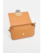 Sac à bandoulière en cuir Aria camel - 25x16x7 cm