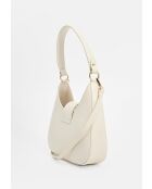 Cremefarbene Schultertasche aus Inaya-Leder - 27x23x7 cm
