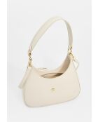 Cremefarbene Schultertasche aus Inaya-Leder - 27x23x7 cm