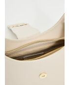 Cremefarbene Schultertasche aus Inaya-Leder - 27x23x7 cm