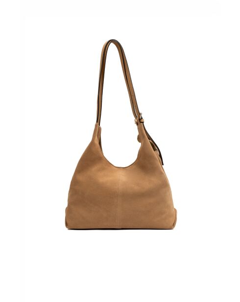 Sac porte épaule en cuir Sierra orange clair - 37x22x14 cm