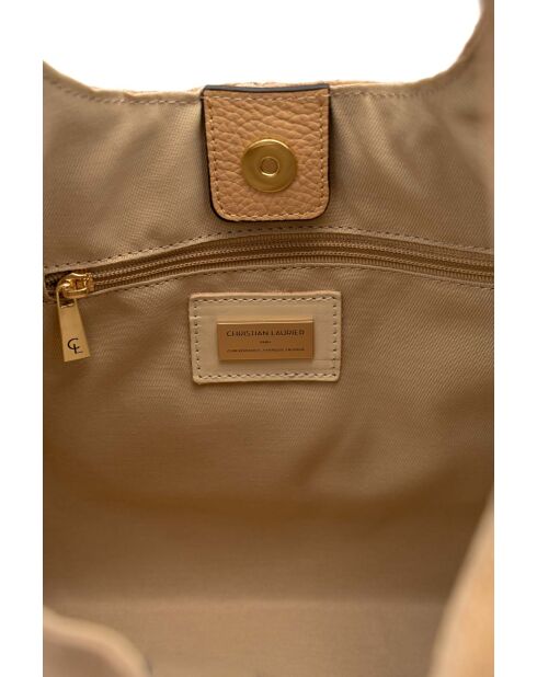 Sac porte épaule en cuir Sierra orange clair - 37x22x14 cm
