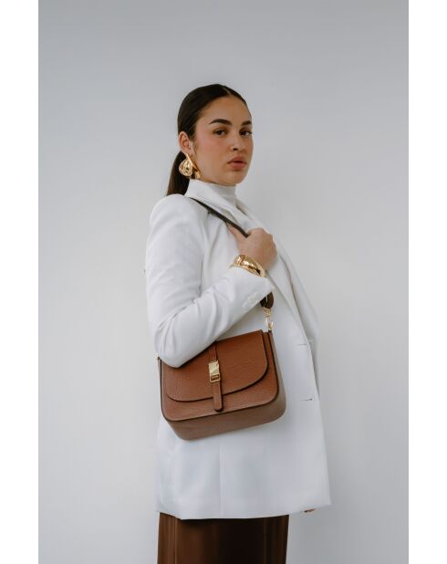 Bolso de hombro Chloe de piel marrón - 24,5x19 x8 cm