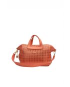 Sac à main en cuir Soleil orange - 42x25 14,5 cm