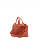 Sac à main en cuir Soleil orange - 42x25 14,5 cm