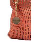 Sac à main en cuir Soleil orange - 42x25 14,5 cm