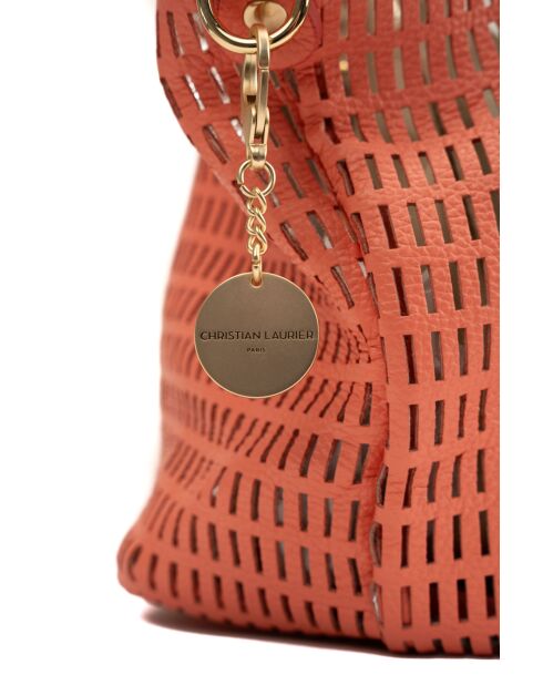 Sac à main en cuir Soleil orange - 42x25 14,5 cm
