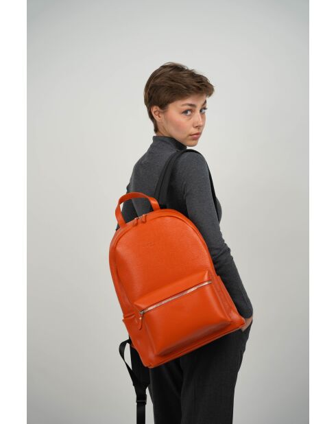 Sac à dos en cuir Libre orange - 25x40x13 cm