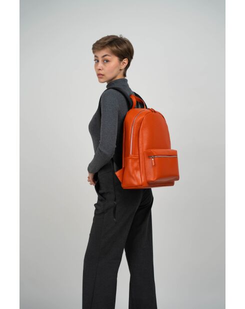Sac à dos en cuir Libre orange - 25x40x13 cm