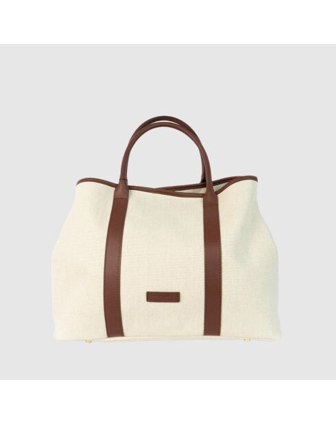 Diana Braune Tragetasche aus Canvas-Leder - 45x38,5 x16 cm
