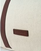 Diana Braune Tragetasche aus Canvas-Leder - 45x38,5 x16 cm