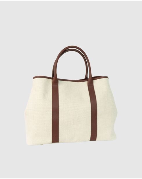 Diana Braune Tragetasche aus Canvas-Leder - 45x38,5 x16 cm