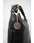 Orient Schultertasche aus schwarzem Leder - 38,5 x 34 x 13 cm