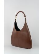 Sac porte épaule en cuir Suri moka - 48x31x2 cm