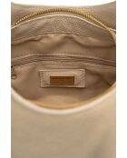 Cremefarbene Schultertasche Calma aus Leder - 26x31x5 cm