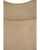 Cremefarbene Schultertasche Calma aus Leder - 26x31x5 cm